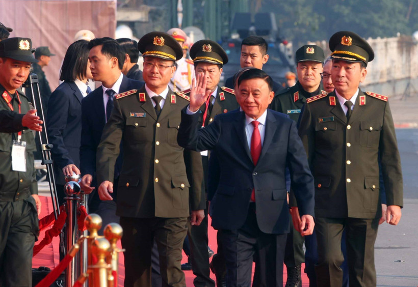 Security forces stage rehearsal for 14th National Party Congress