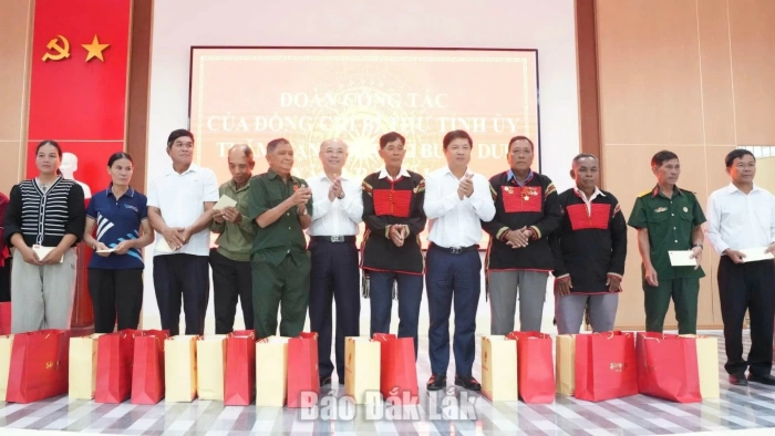 Provincial Party Secretary Luong Nguyen Minh Triet visits, presents gifts to Dur Hamlet