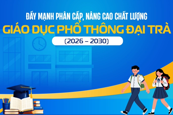 [Infographic] Đẩy mạnh phân cấp, nâng cao chất lượng giáo dục phổ thông đại trà (2026 – 2030)