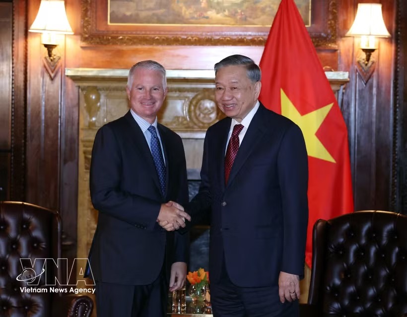 Top Vietnamese leader meets representatives of major US groups in New York